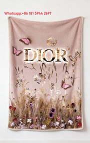 Dior Butterfly Floral Flannel Sofa Throw Blanket D018